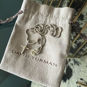 David Yurman Petite X Cross Necklace
Sterling Silver with 14K Yellow Gold, 24mm.